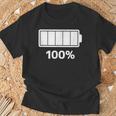 電池【100】バッテリー おもしろ 面白い ギャグ ネタ ウケ狙い 笑える ユーモア お笑い 個性的な Tシャツ 高齢者への贈り物