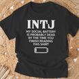面白い Intj ソーシャルバッテリー 内向的 直感的 パーソナリティ Tシャツ 高齢者への贈り物