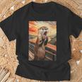 面白い レトロ ムンク 悲鳴 芸術的 絵画 パロディ カワウソ 恋人 Tシャツ 高齢者への贈り物