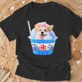 面白いtシャツ コーギー かき氷 イヌ メンズ 犬好き グッズ かわいい おもしろ 面白い 服 ネタ 夏 Tシャツ 高齢者への贈り物