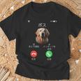 面白いtシャツ ゴールデンレトリバー 着信 犬 イヌ メンズ グッズ かわいい おもしろ 面白い 服 ネタ Tシャツ 高齢者への贈り物