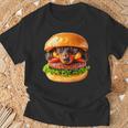 面白いtシャツ ダックスフンド 犬 ハンバーガー メンズ グッズ かわいい おもしろ 面白い 服 ネタ Tシャツ 高齢者への贈り物