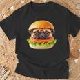 面白いtシャツ パグ 犬 ハンバーガー メンズ 犬好き グッズ かわいい おもしろ 面白い 服 ネタ Tシャツ 高齢者への贈り物
