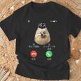 面白いtシャツ ポメラニアン 着信 犬 イヌ メンズ グッズ かわいい おもしろ 面白い 服 ネタ わんこ Tシャツ 高齢者への贈り物
