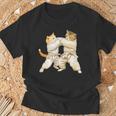 面白いtシャツ 猫 柔道 ネコ メンズ 猫好き グッズ おもしろ 面白い 服 ネタ にゃんこ 猫の下僕 柔術 Tシャツ 高齢者への贈り物