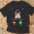 面白いtシャツ 猫 着信 ネコ にゃんこ メンズ 猫好き グッズ かわいい おもしろ 面白い 服 ネタ Tシャツ 高齢者への贈り物