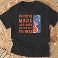 面白いカントリーミュージック&ビール音楽祭 アコースティックギター Tシャツ 高齢者への贈り物