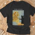 面白いゴッホ ひまわり 猫 ミーム ゴッホ アート Tシャツ 高齢者への贈り物