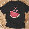 面白いスイカ ハワイアンビーチバケーション ラブスイカ Tシャツ 高齢者への贈り物