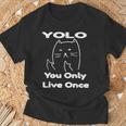 面白い猫 Tピースギフト Yolo 猫愛好家に Tシャツ 高齢者への贈り物