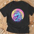 鮮やかなユニコーン マジック ファンタジー ムーンライト Tシャツ 高齢者への贈り物