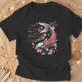 鯉 桜 桜 季節 錦鯉 魚 アジアン Tシャツ 高齢者への贈り物