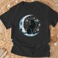 黒猫 三日月 セーラームーンフェイズ 占星術 ペット愛好家 Tシャツ 高齢者への贈り物