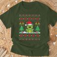 Frog Wearinganta Hat Christmas Lights Xmas Frog Tシャツ 高齢者への贈り物