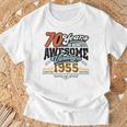 70歳の誕生日 ヴィンテージ 1955 70 Years Of Being Awesome レトロ Tシャツ 高齢者への贈り物