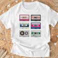 80 年代のロック カセットシャツ男性ヴィンテージ ロック カセット テープ Tシャツ 高齢者への贈り物