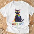 Ally Cat Lgbtゲイプライド月間2025レインボー平等権 Tシャツ 高齢者への贈り物