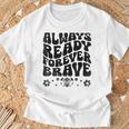 Always Ready Forever Brave 消防士 消防士 Tシャツ 高齢者への贈り物