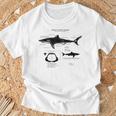 Anatomía Del Gran Tiburón Blanco Camiseta unisex Regalos para ancianos