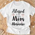 Blessed To Be Called Mom And Mamaw Floral Cute T-Shirt Gifts for Old Men