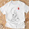 Budismo Zen Minimalista Calma Espiritual Buda En Meditación In Mangas Camiseta unisex Regalos para ancianos