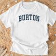 Burton Michigan Mi ヴィンテージ スポーツデザイン ネイビーデザイン Tシャツ 高齢者への贈り物