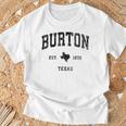 Burton Texas Tx ビンテージ アスレチック ブラックスポーツデザイン Tシャツ 高齢者への贈り物