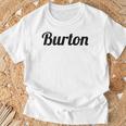 Burton バートン の名前を言うトップ Tシャツ 高齢者への贈り物