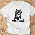Cool Dj Cat ビニールレコード愛好家 Tシャツ 高齢者への贈り物