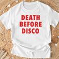 Death Before Disco Inspired メンズ レディース 80年代レトロ Tシャツ 高齢者への贈り物