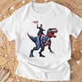 Dino Abraham Lincoln 4Th Of July Boys American Flag Tシャツ 高齢者への贈り物