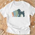 Dog Mom & Dad シルエット ヴィンテージトイプードル Tシャツ 高齢者への贈り物