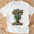 Don't Touch Me It Hurts – サボテンの反社会的ユーモア Tシャツ 高齢者への贈り物