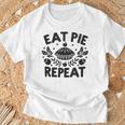 Eat Pie Repeat 面白い感謝祭のユーモア Tシャツ 高齢者への贈り物