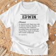 Edwin 面白いフレーズ 名前の定義付き Tシャツ 高齢者への贈り物