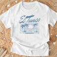 El Tunco エルサルバドル ヴィンテージ アンティーク調 ヤシの木 サーフ Tシャツ 高齢者への贈り物