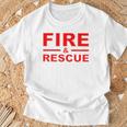 Fire Rescue 消防士 消防士 キッズ 若者 大人 男の子 女の子 Tシャツ 高齢者への贈り物