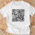 Fu Qr スキャンコード 皮肉ユーモア Fuバックプリント Tシャツ 高齢者への贈り物