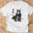 Gatoamurai Guerrero Japonés Ukiyo-E Arte Camiseta unisex Regalos para ancianos