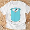 Go Golang プログラミング言語ロゴ マスコットゴファー Tシャツ 高齢者への贈り物