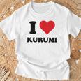 I Heart Kurumi ファーストネーム I Love パーソナライズ Tシャツ 高齢者への贈り物