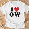 I Heart Ow Initials I Love OW First And Last Name O W Tシャツ 高齢者への贈り物