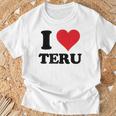 I Heart Teru 名 I Love パーソナライズ Tシャツ 高齢者への贈り物
