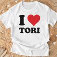 I Heart Tori ファーストネーム I Love パーソナライズ Tシャツ 高齢者への贈り物