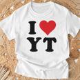 I Heart Yt Initials I Love YT First And Last Name YTシャツ 高齢者への贈り物