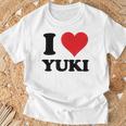 I Heart Yukiファーストネーム I Love パーソナライズ Tシャツ 高齢者への贈り物