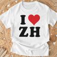 I Heart Zh Initials I Love ZH First And Last Name Z H Tシャツ 高齢者への贈り物