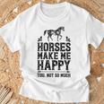 Horses Make Me Happy 楽しい馬愛好家 農家乗馬 Tシャツ 高齢者への贈り物