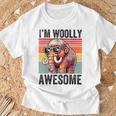 I'm Woolly Awesome 面白い レトロ メンズ レディース キッズ ウーリーマンモス Tシャツ 高齢者への贈り物