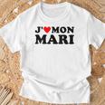 J' Aime Mon Mari Cadeau Coeur Rouge Pour T-Shirt Cadeaux pour les vieillards